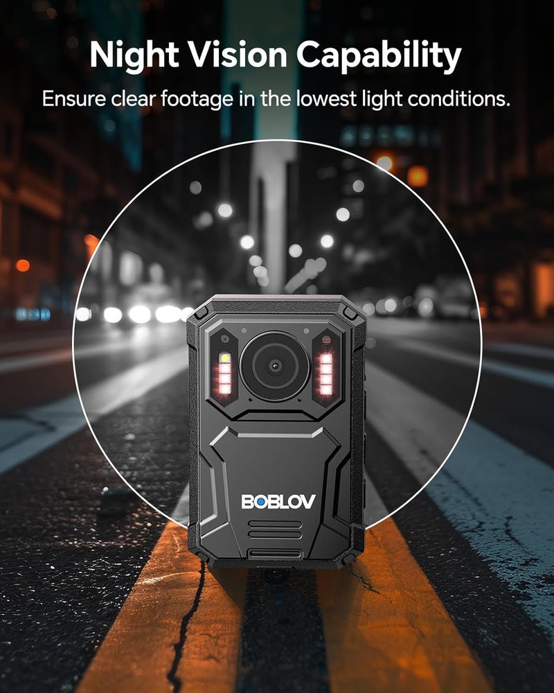 BOBLOV KJ23Pro 2K Body Camera, 128GB Body Worn Camera with Night Vision, 4000mAh Battery for 15 Hours Continuous Recording, with Car Suction for Dashcams, Law Enforcement, Security, Outdoor Work - Image 4